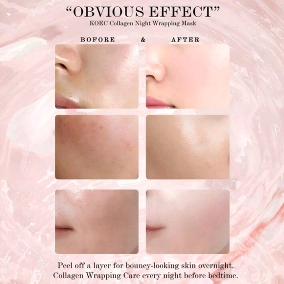 Collagen Night Wrapping Sleep Mask , Deep Moisturing Facial Gel Hydrating New - Picture 4 of 5